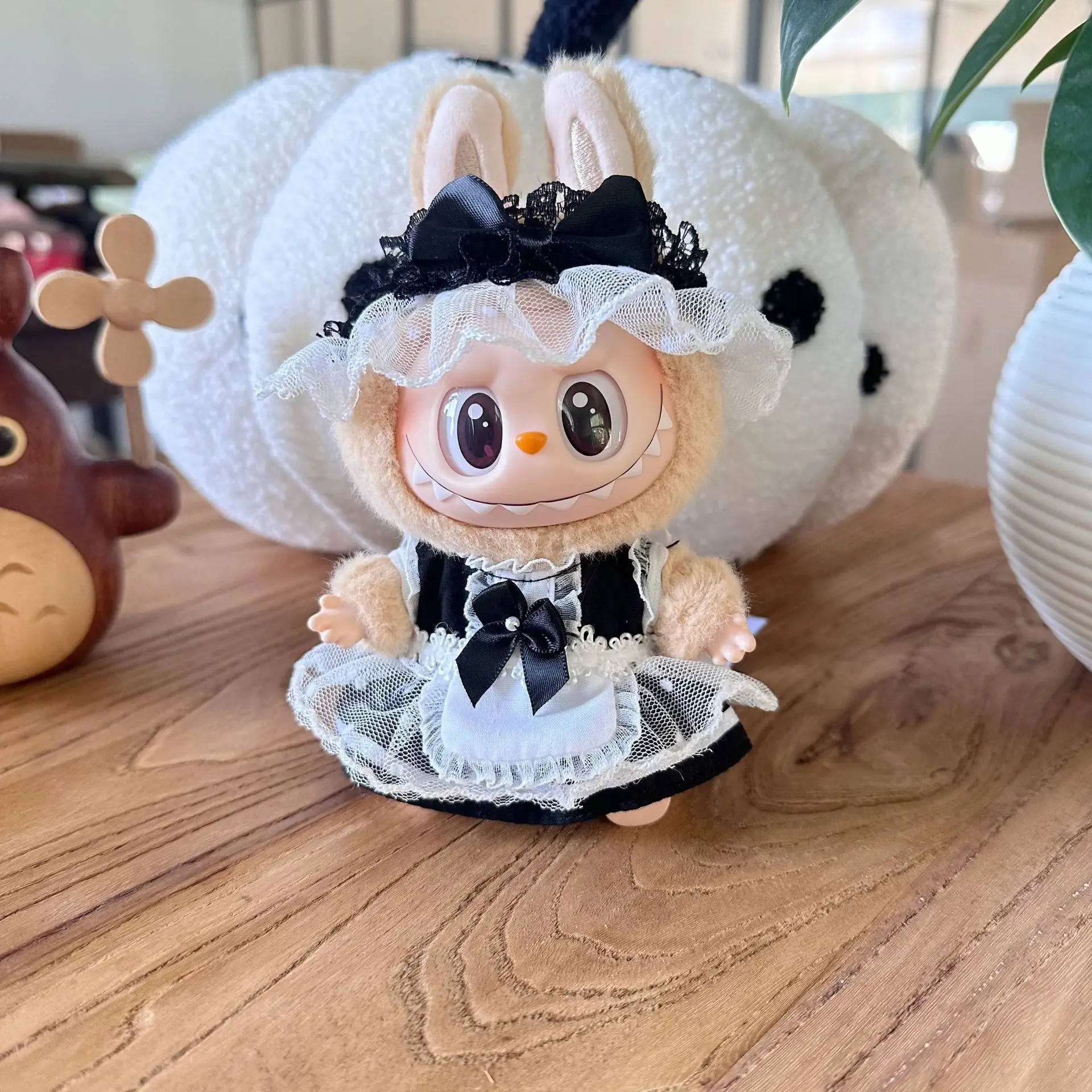 For Labubu I II Cloth Poppenkleertjes Meid Gaas Rok Kleding Outfit Accessoires Voor Korea Kpop Labubu  paarse jurk Kleding