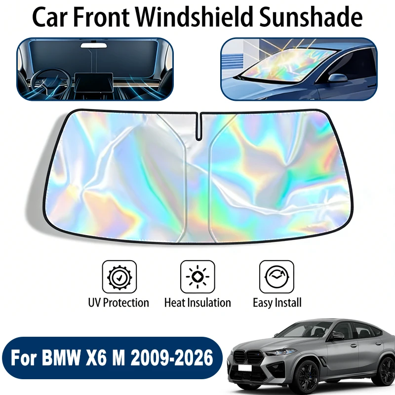 

Солнцезащитный экран на лобовое стекло для BMW X6 M 2009-2026, складной, УФ-отражающий, защитный чехол для переднего окна, аксессуары