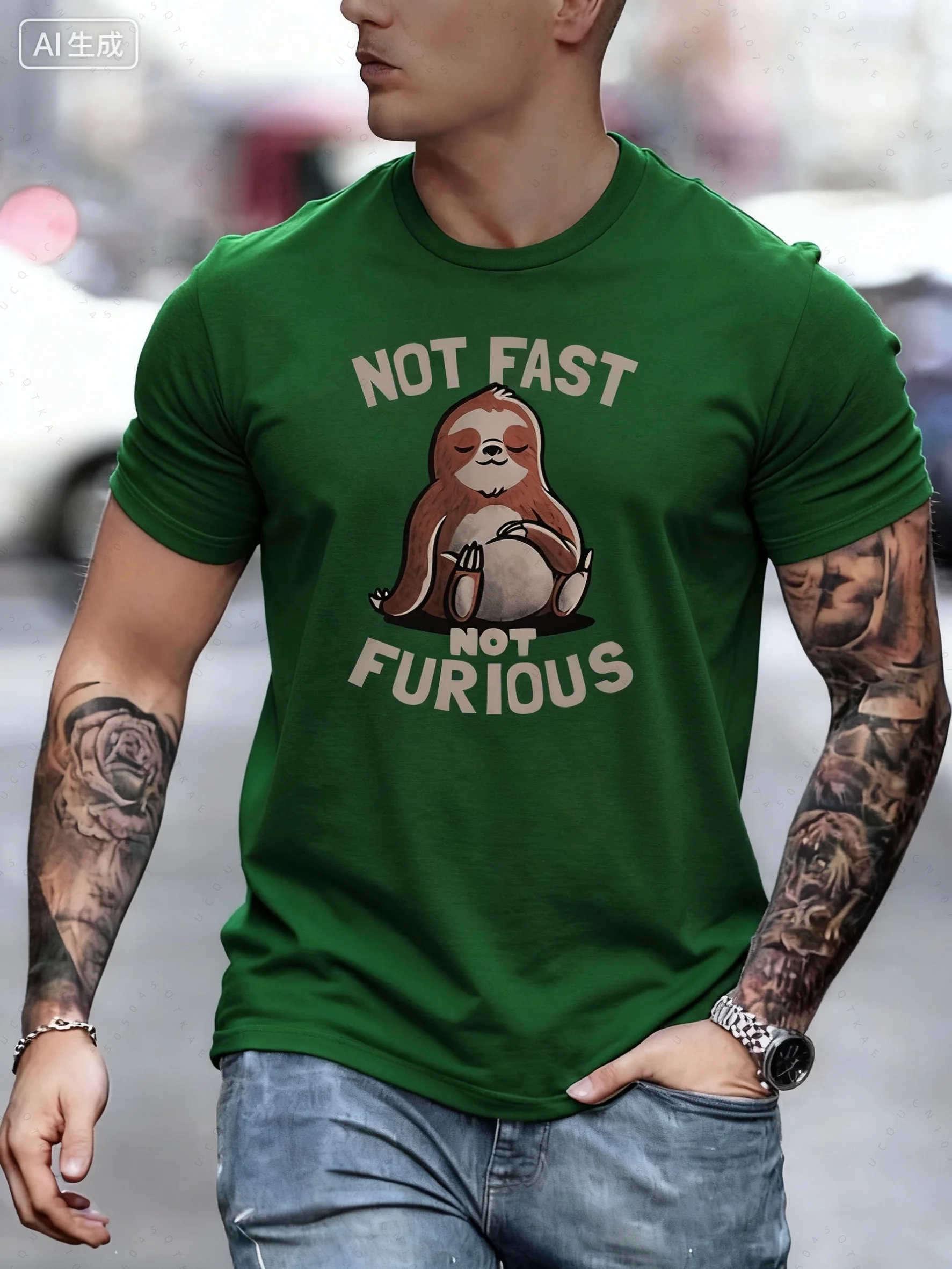 nao-rapido-nao-furioso-kawaii-preguica-impressao-roupas-masculinas-rua-oversized-camiseta-respiravel-streetwear-criatividade-motocicleta-camiseta