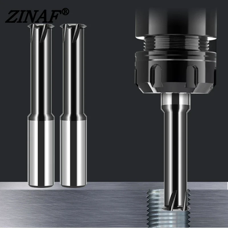 Fresa per filettatura a dente singolo 1 dente M1 M1.2 M1.6 M1.8 M2 M3 M4 M5 M6 M8 M10 M12 frese CNC fresa in metallo duro integrale
