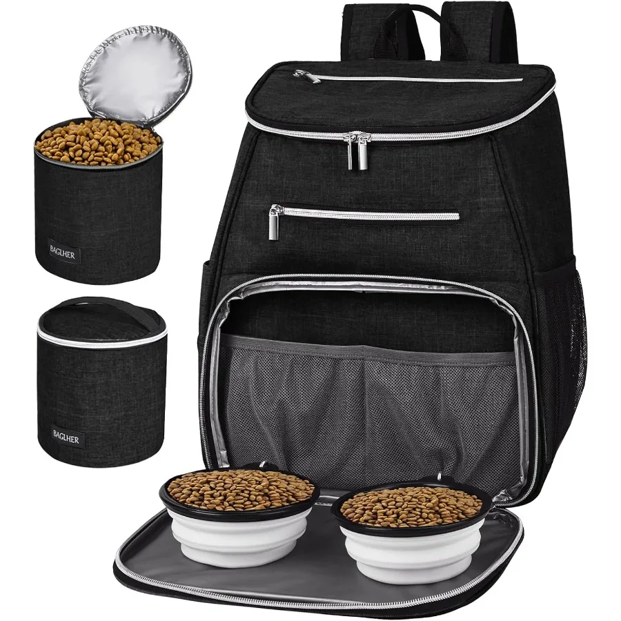 

Dog Travel Bag Backpack Airline Approved Pet Supplies Backpack Dog Travel Backpack with 2 Silicone Collapsible Bowls and 2 Food