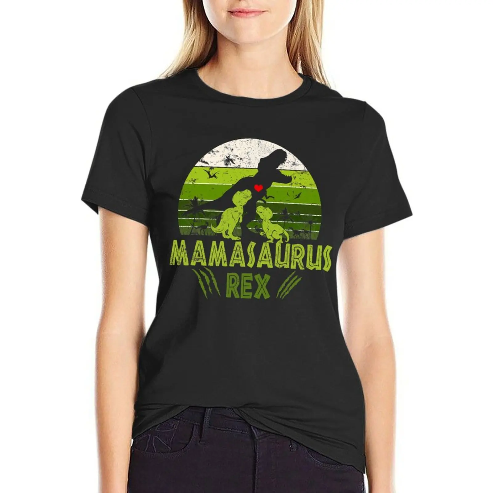 Mamasaurus Rex T-Shirt funny Blouse Womens clothing