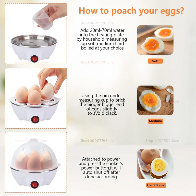 เครื่องต้มไข่อเนกประสงค์ 220V แบบสองชั้น เครื่องนึ่งไข่ขนาดเล็ก เครื่องทำอาหารเช้าในครัว