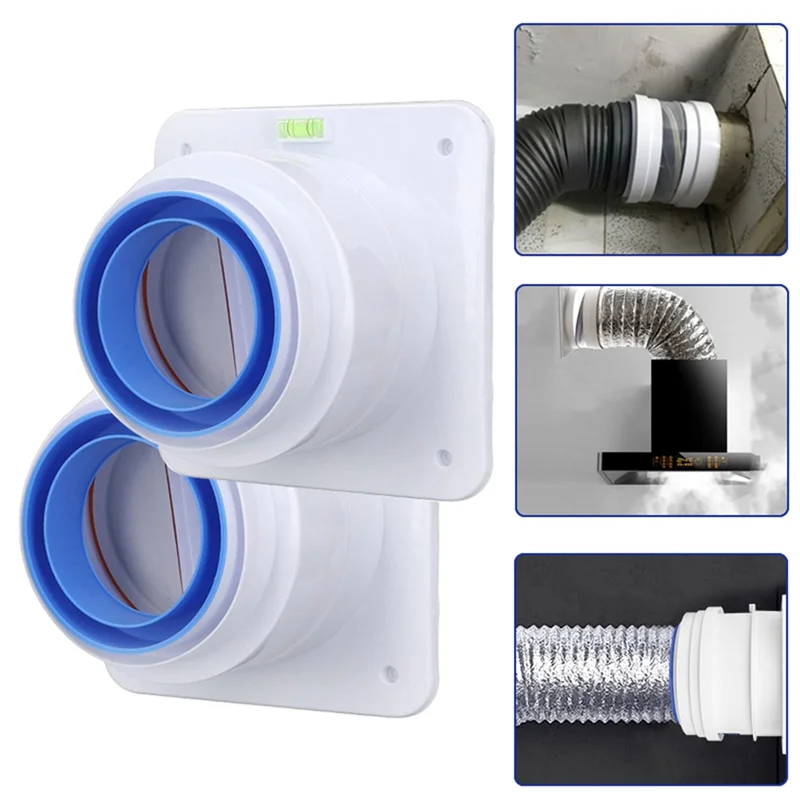ABJI-냄새 방지 제어 공기 배출구 주방 레인지 후드 체크 밸브 2PCS 80-100Mm 파이프 양면 주방 환기 부품