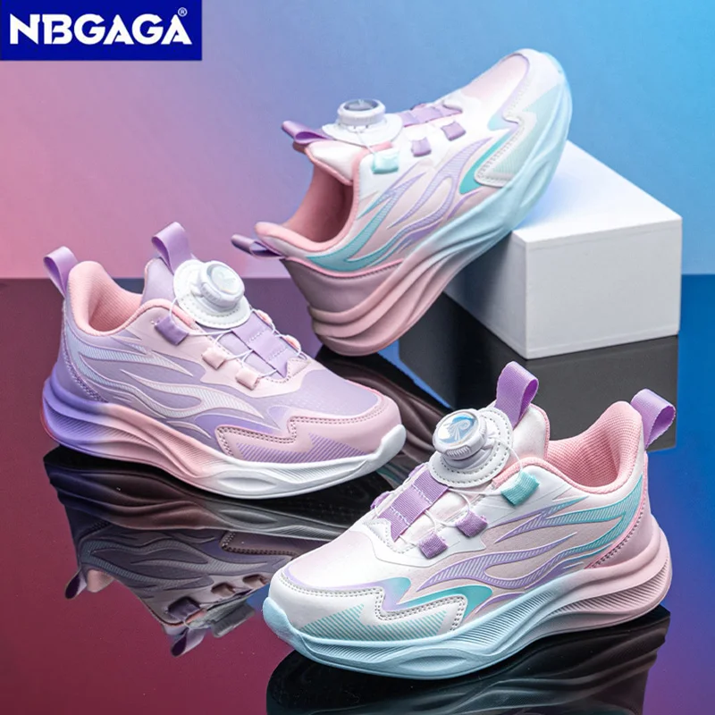 Tênis de Couro Rosa para Meninas, Moda Casual Antiderrapante, Sapatos Planos para Estudantes, Crianças, Esportes ao Ar Livre, Caminhada, Tamanhos 29-39