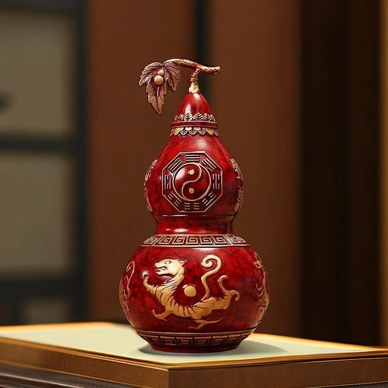 

Copper Gourd Four Divine Beasts Gourd Ornament Chinese Style Entrance Hall Relocation Living Room Decoration Crafts
