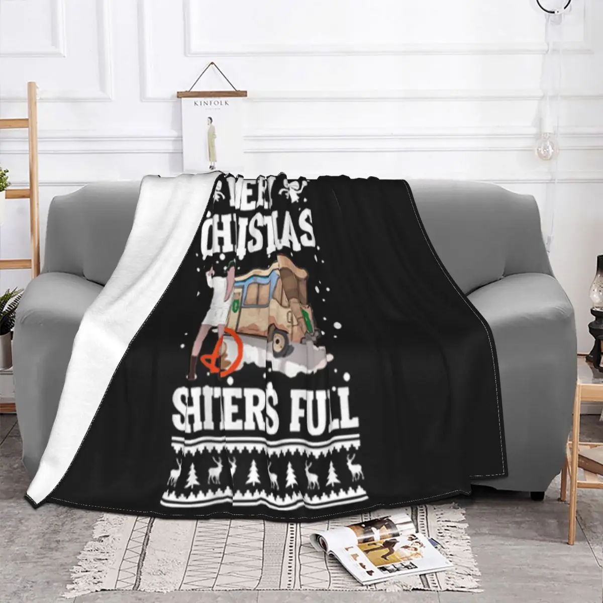 Pretty Merry Christmas Shitters Full Ugly Simple Latest Anime Different Adult Winter Hip Hop Throw Blanket