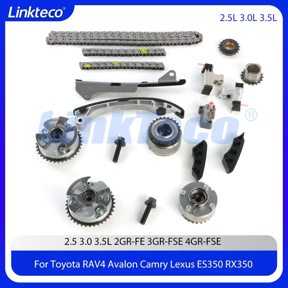 

Timing Chain Kit 4VVT Camshaft Sprocket For 2.5 3.0 3.5 L 05-17 Toyota Camry Avalon Sienna GS350 IS250 RAV4 Lexus ES350 RX350