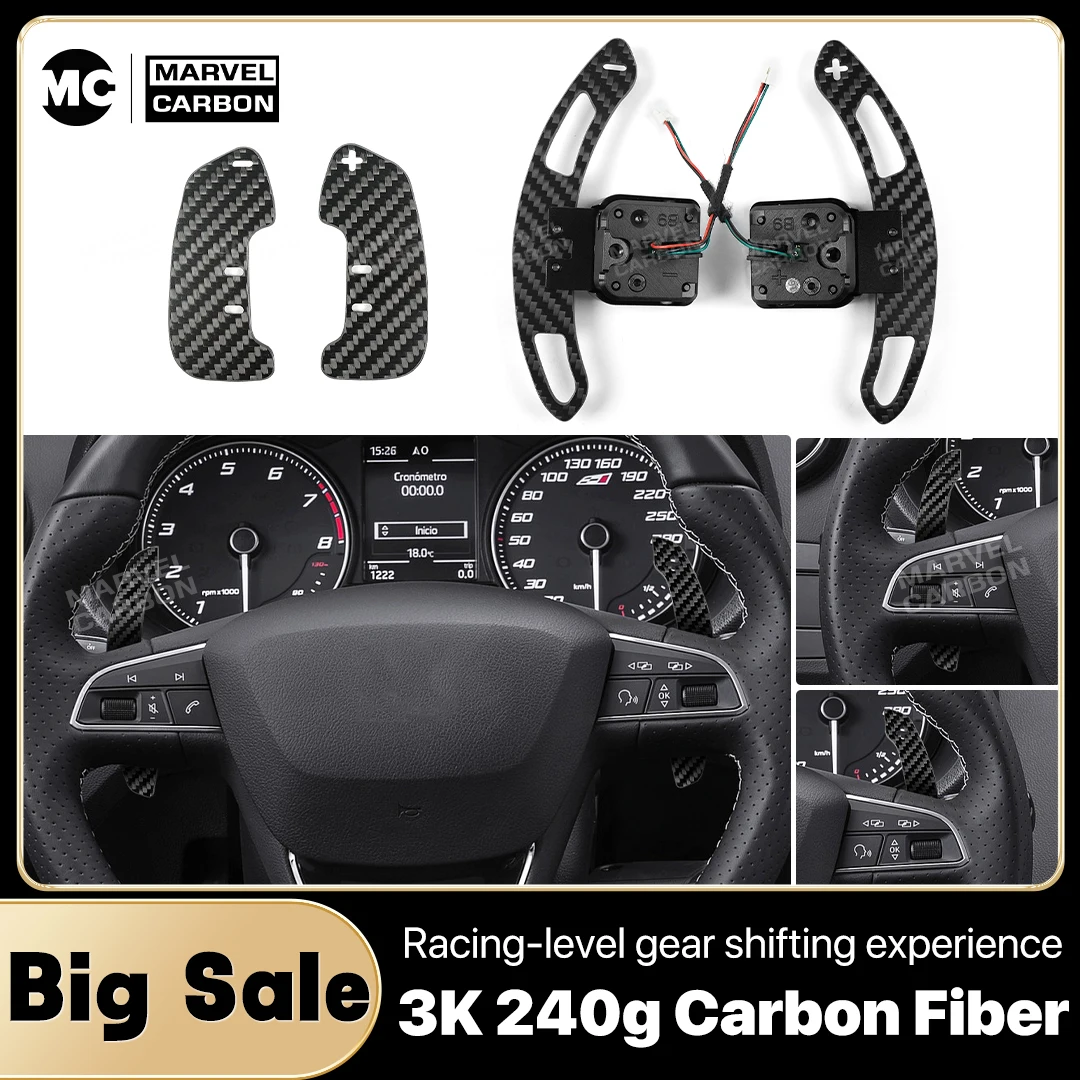 

Магнитный переключатель рулевого колеса из углеродного волокна для SEAT Cupra Leon Formentor, магнитная функция притяжения, переключатель переключения передач