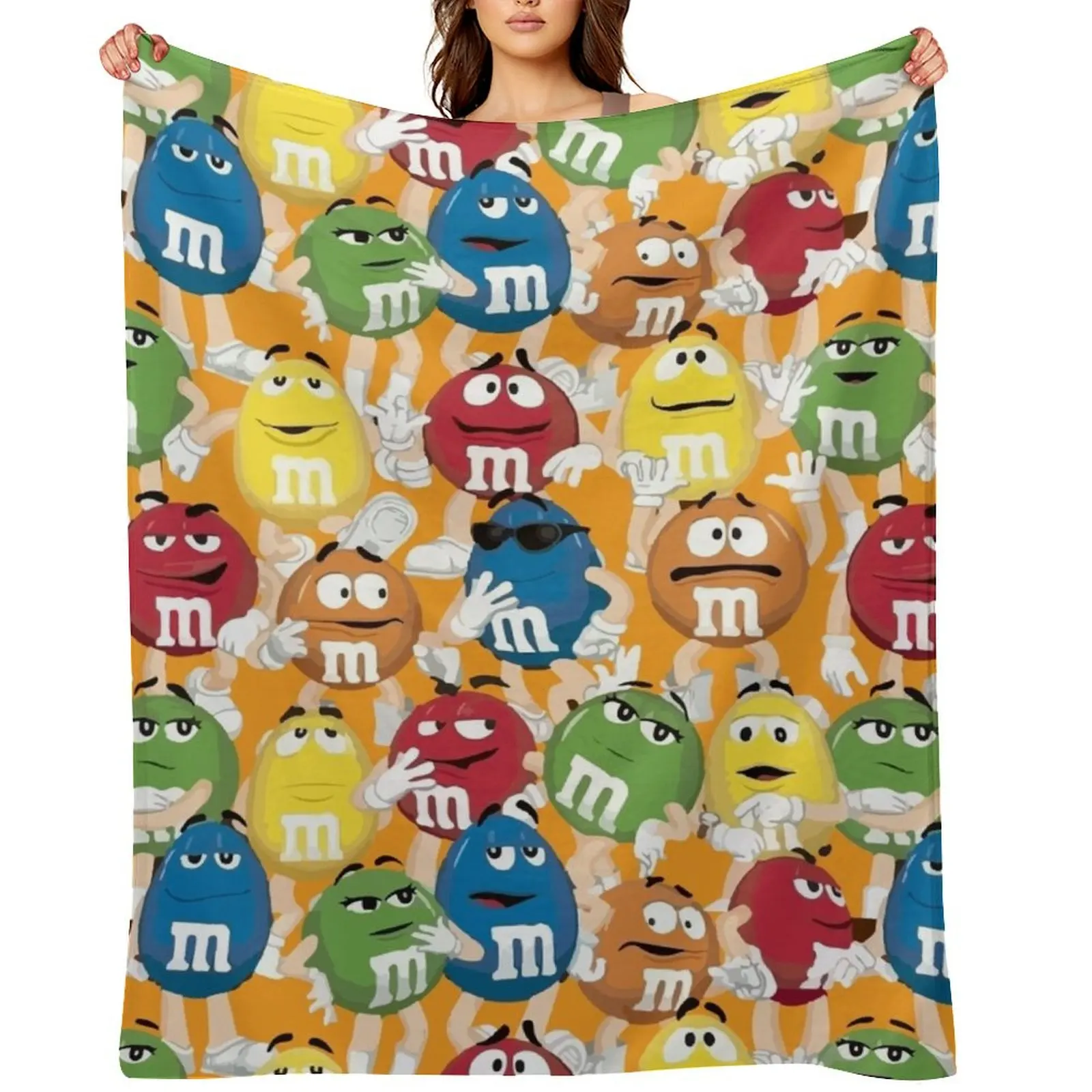 

MandM Character Collection Throw Blanket Decorative Sofa Designers Picnic Thermal Blankets