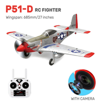 P-51D Mustang Fighter HD Camera Remote Control Model Aircraft 1/16 Scale 2.4G Brushless Electric Glider with Gyroscope Toys