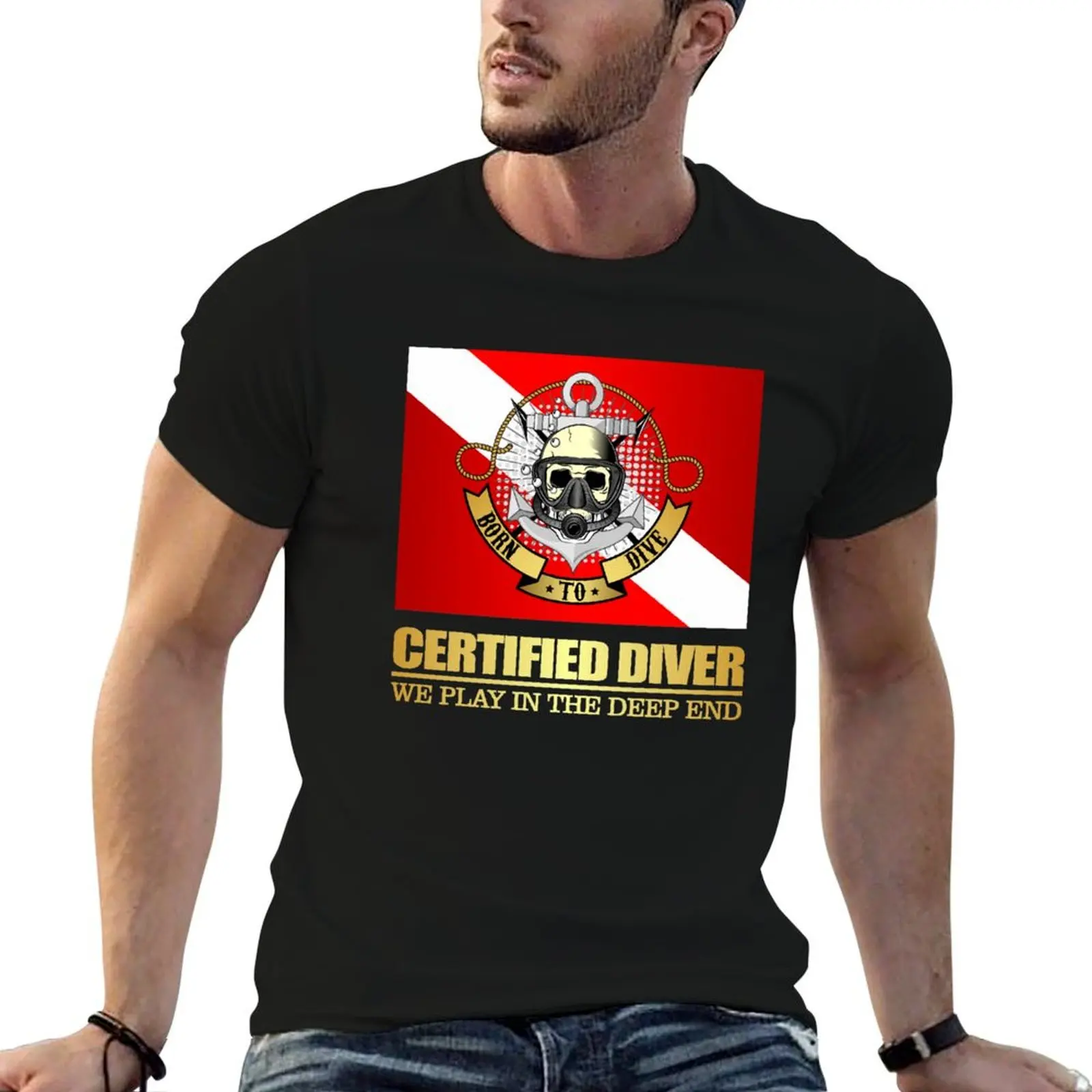 

shirt print man (BTD) for Certified T-Shirt t graphic Diver shirts t custom funny