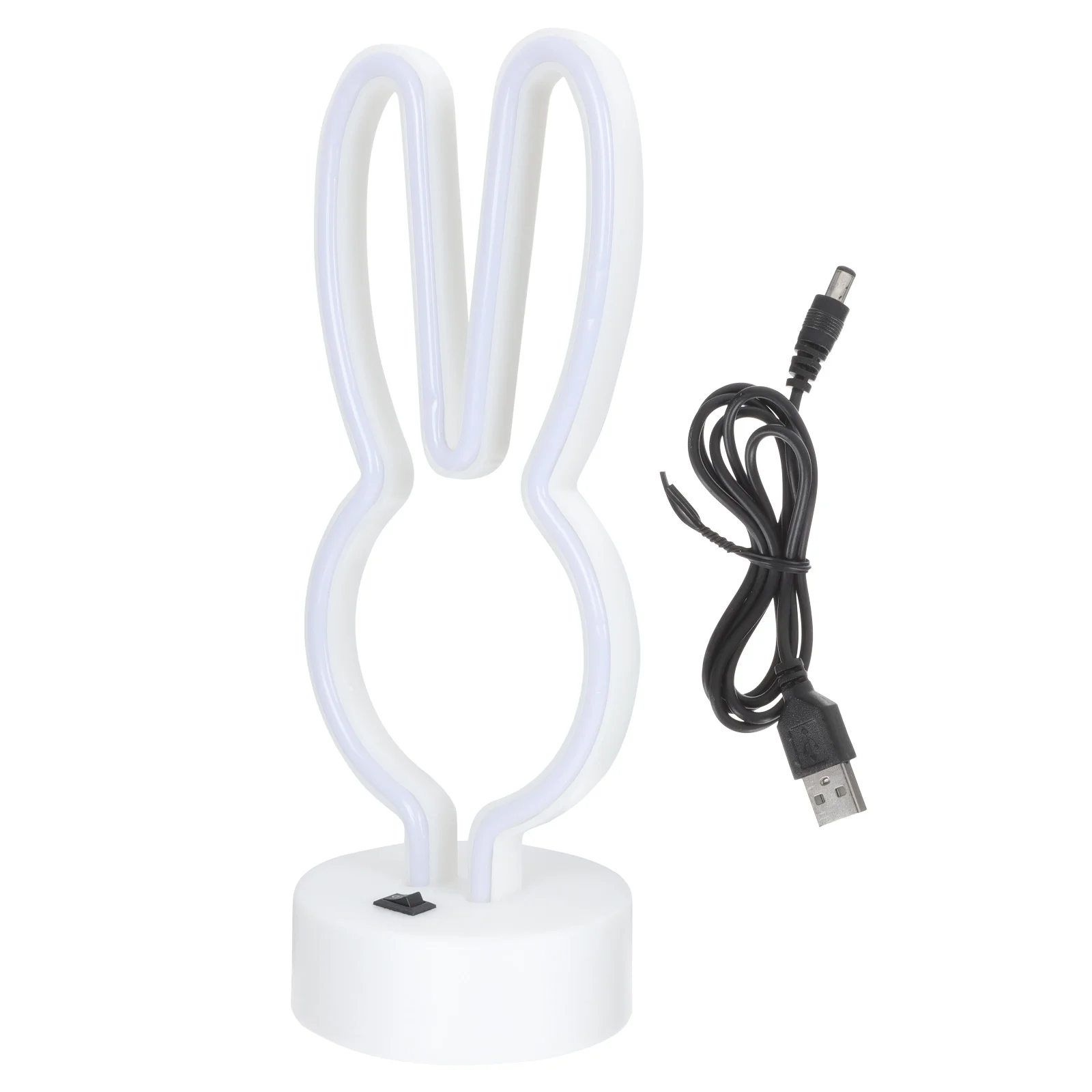 

Universal Jack Pad Rabbit Night Light Home Decor Party Festival Neon Lights Protector White Plastic Desktop