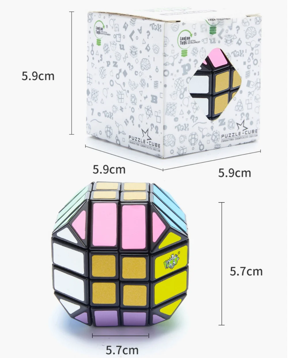 LanLan 4x4 12 Rhombic  Professional Neo Speed Magic Cube Speed Puzzle Educational Toys 4X4 12 Diamond Edges