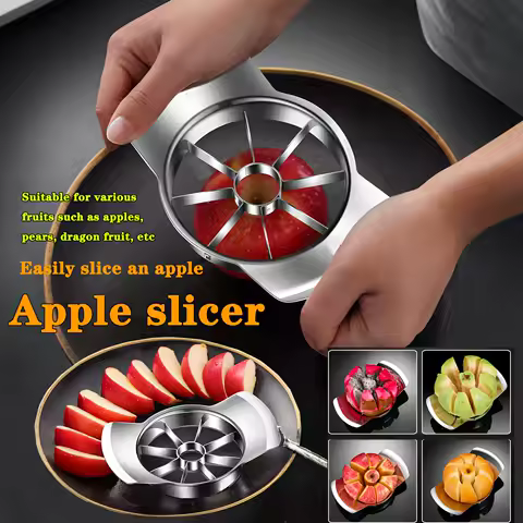 1pc Stainless Steel Slicer and Peeler Set for Apples, Oranges, and More - Easy-to-Use Kitchen Gadget, Fruit Slicing Tool