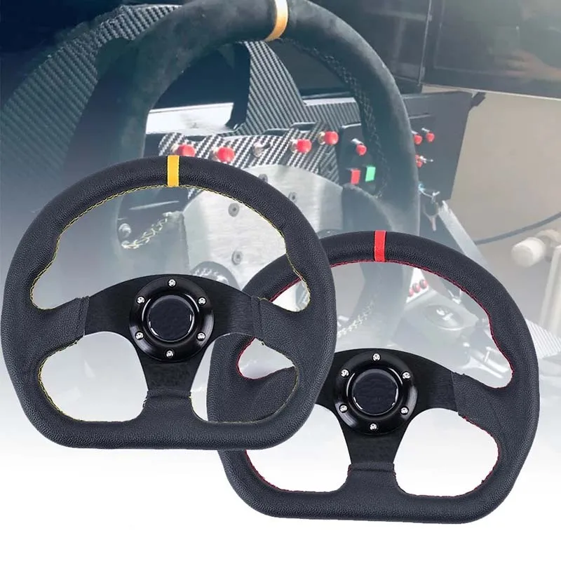 

Car Accessories Interiors Universal Auto Parts 13inch PVC Car Racing Steering Wheels Deep Corn Drifting Sport Steering Wheel