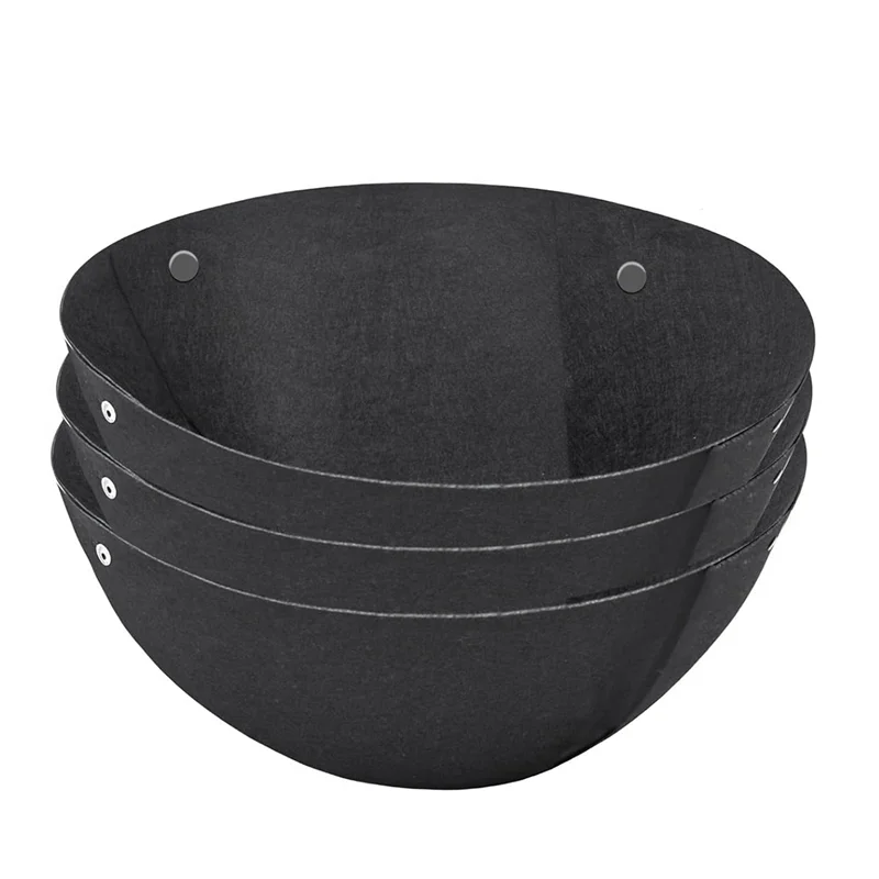 

A21I-3 шт., комплект подвесных вкладышей для цветочных корзин, тканевые подвесные вкладыши для растений, набор круглых вкладышей для цветов, нетканые черные фетровые вкладыши