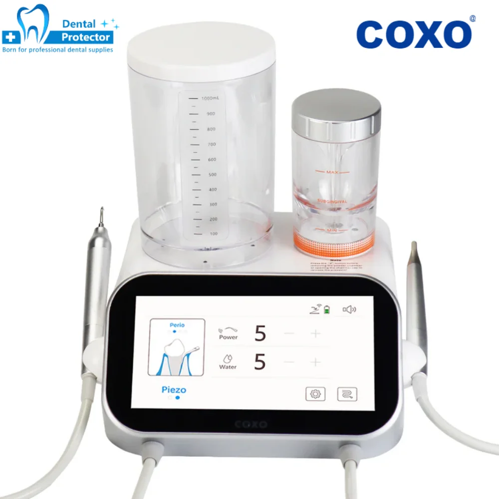 COXO PT Master Dental Ultrasonic Scaler Air Polisher 2-in-1 comprehensive and Intelligent Cleaning Sandblaster Equipment