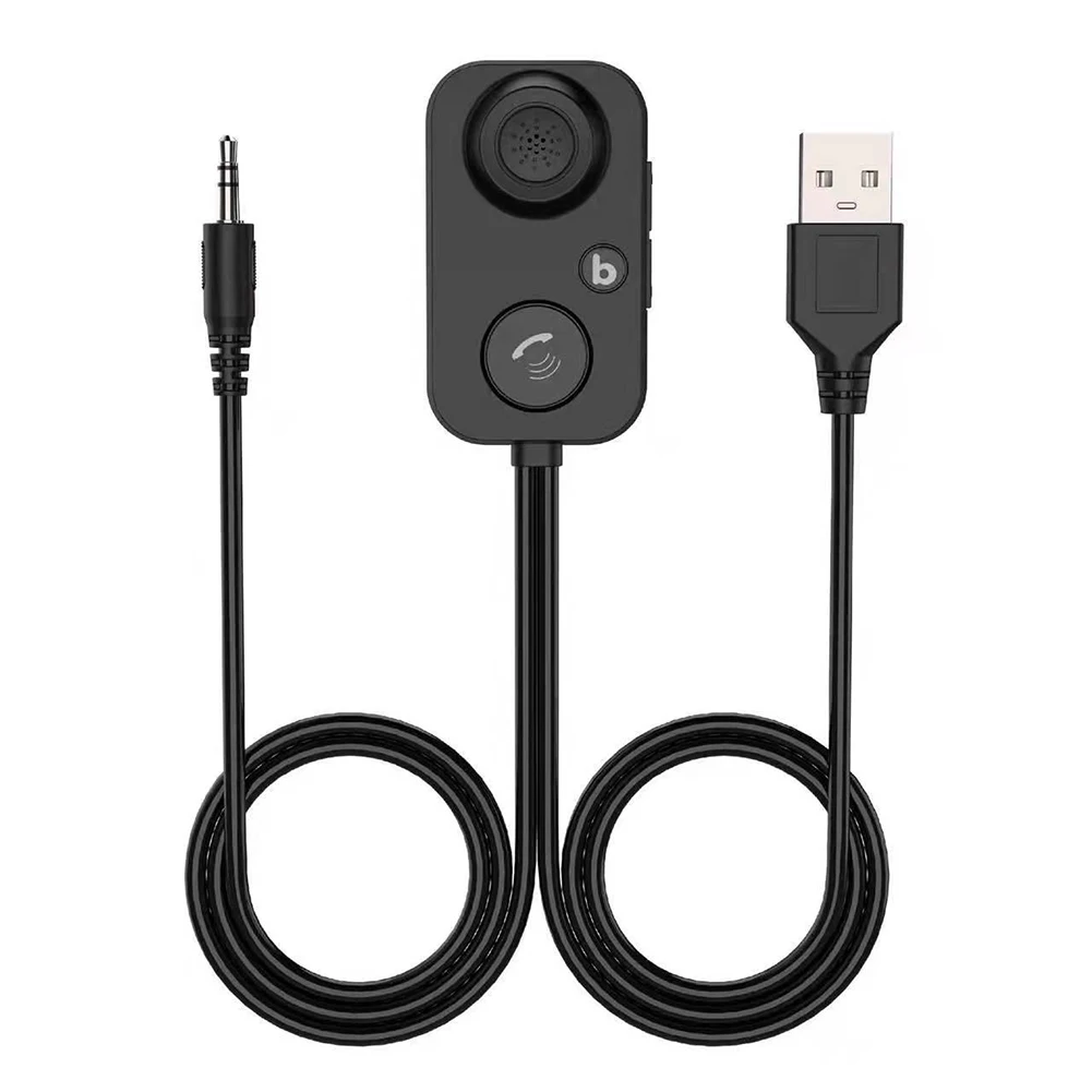 Adaptador Inalámbrico para Auto, Receptor de Audio de 3.5mm, Compatible con Bluetooth 5.0, USB AUX, Receptor Inalámbrico para Auto con Manos Libres para Altavoz de Auto