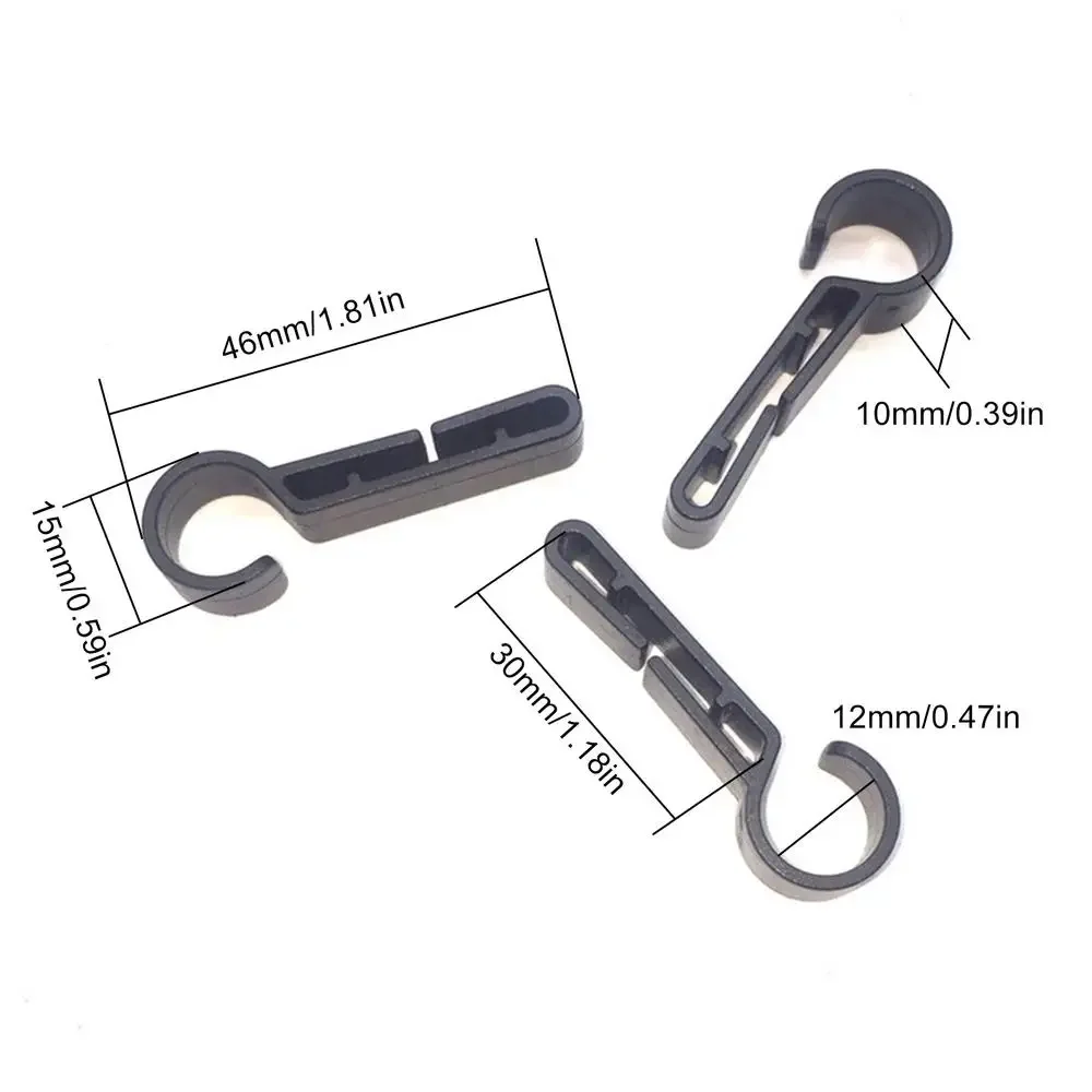 10 Stück Kunststoff-Helmclips, Befestigungsklammern für Stirnlampen, schwarzes Set, rutschfeste Stirnlampen-Halterung, Schutzhelm-Haken, Outdoor-Werkzeuge – Detail 13
