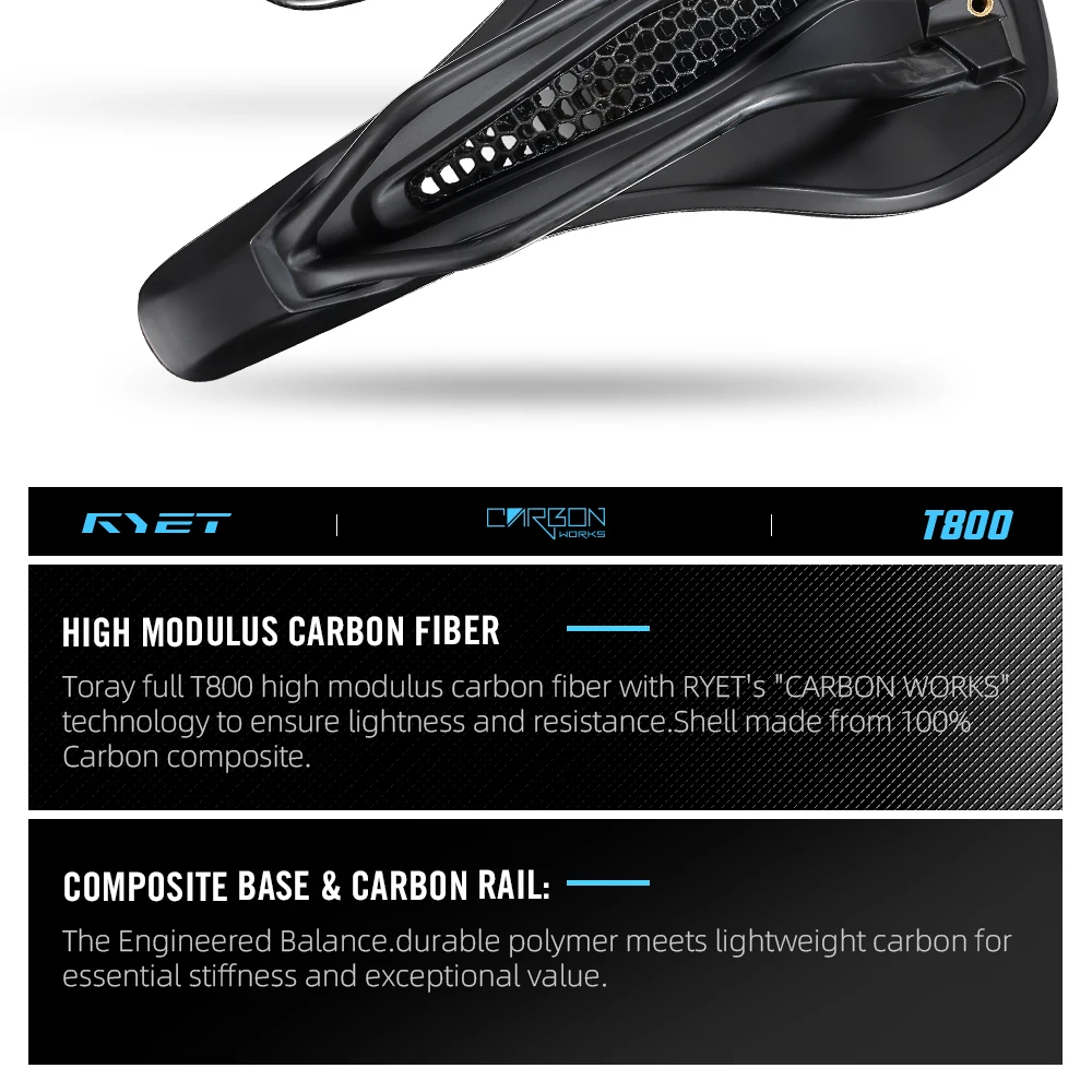 RYET Ultraleichter Carbon 3D-Gedruckter Fahrradsattel 190g/210g 7*9 Fahrrad-Sitzkissen für Rennrad MTB Mountain Gravel Radzubehör – Detail 21