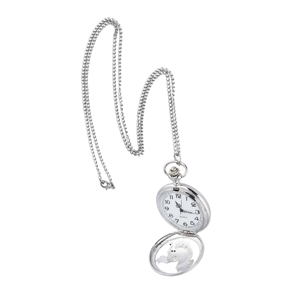 Montre de poche classique en argent, pendentif suspendu créatif, conception Durable, housse de protection, visualisation facile, décoration de mode