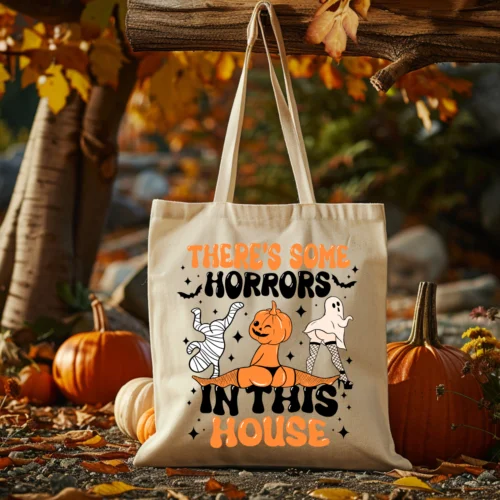 

Холщовая Сумка-тоут Polarshe, сумка-тоут для Хэллоуина, сумка для конфет на сезон жуткости, сумка для розыгрышей или подарков