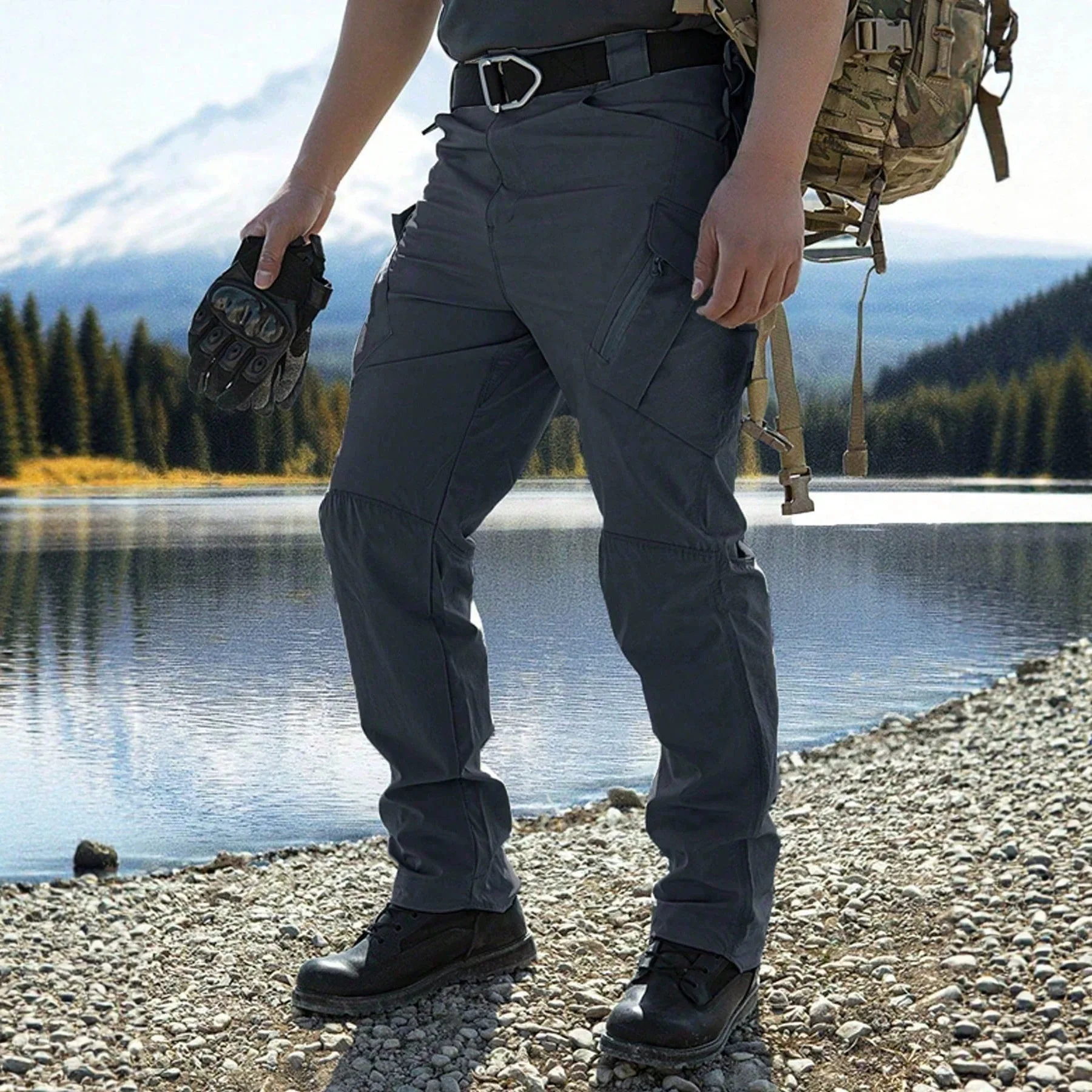 Men's Tactical Cargo Pants, Multi-Pocket, Tear-Resistant, Durable, Suitable for Outdoor Travel, Hiking, Fishing, Construction Co
