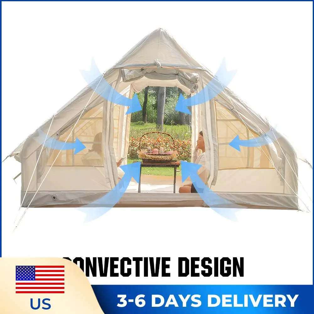 

Надувная палатка-дом для глэмпинга на 4-6 человек из ткани Оксфорд с сумкой для хранения, для взрослых, для путешествий и походов