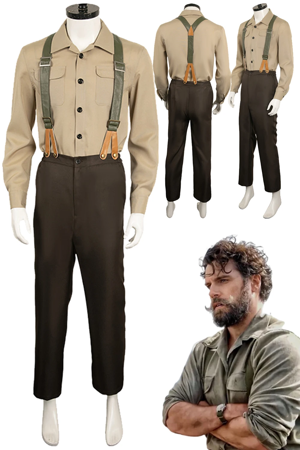 Gus March Phillips 2024 Movie The Ministry of Ungentlemanly Warfare Cosplay Costume Set Halloween Carnival Suit Male Men Adult