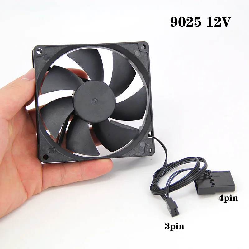 DC 12v 90*90*25 9025 3pin or big 4pin Brushless Computer Cooling Fan 9cm 90mm PC Fans 90x25mm For Computer Case GPU CPU Cooler A