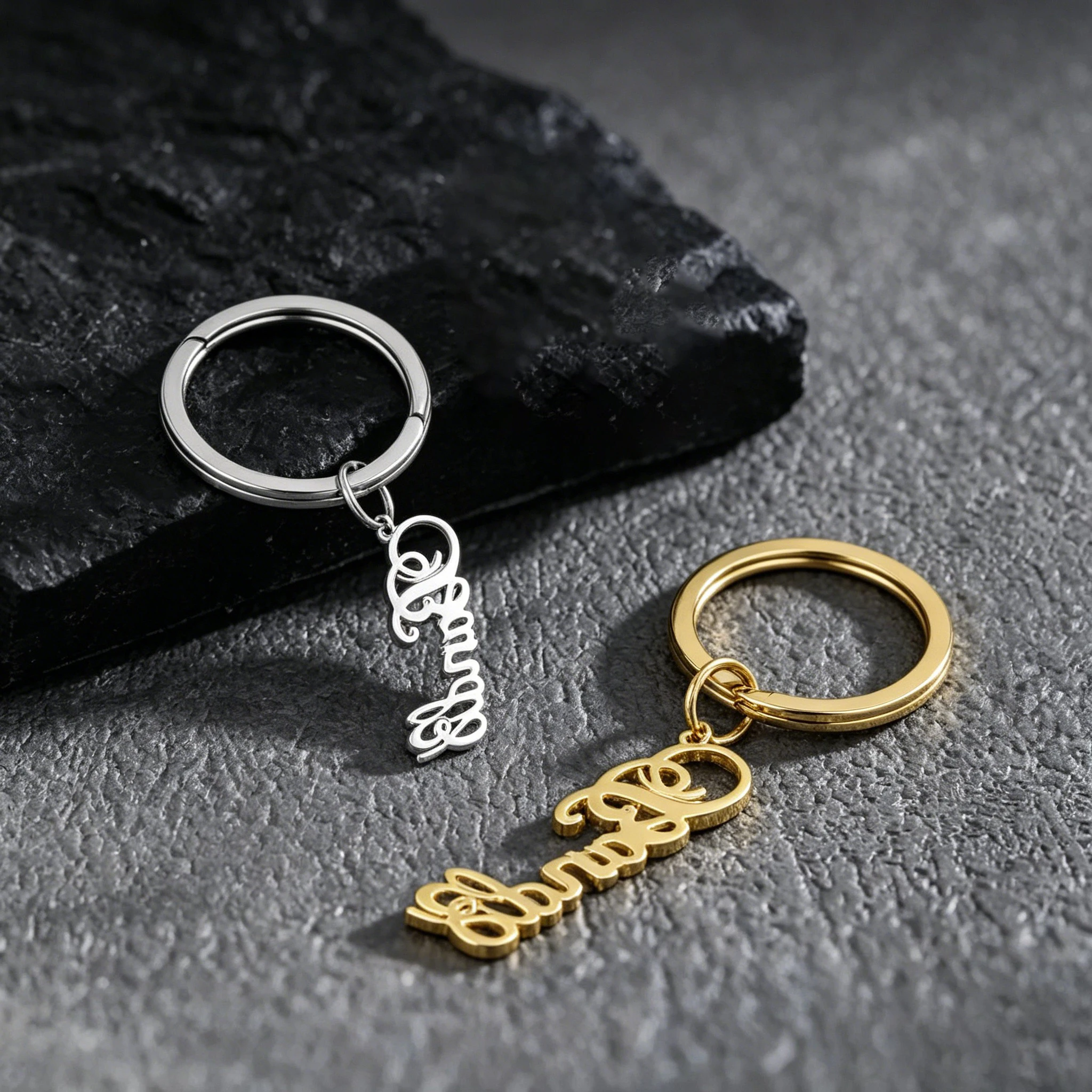 

Personalized Custom Name Letter Keyring Unique Stainless Steel Key Chain For Women Men Customization Keychain Gifts Anniversary