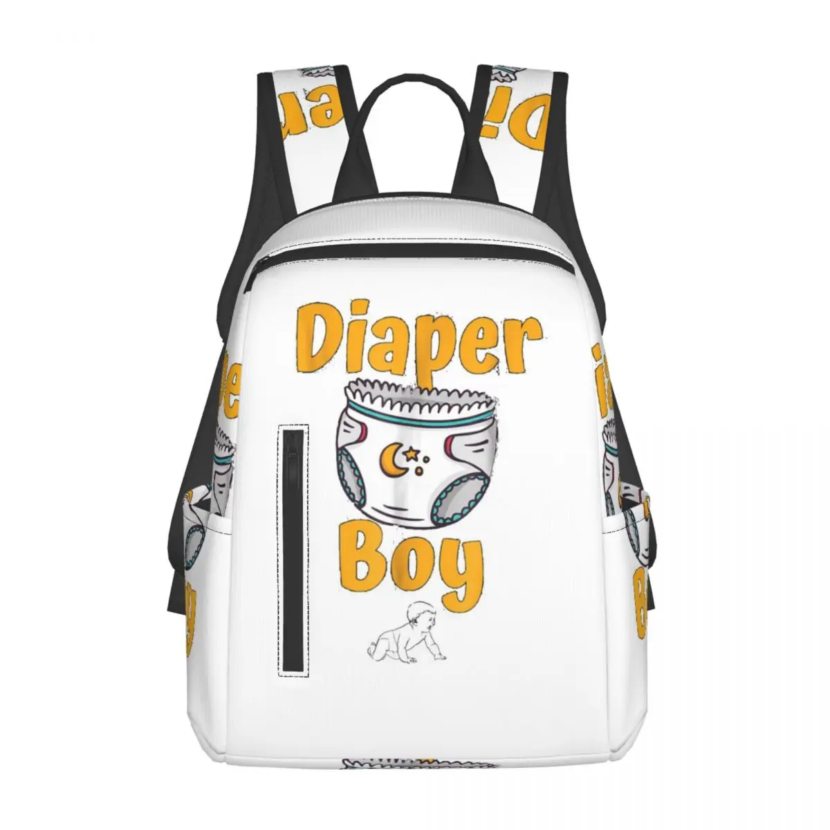 

Diaper Boy Backpack Daypack Large Capacity Children BookBag School Bag Shoulder Bags for Men Women