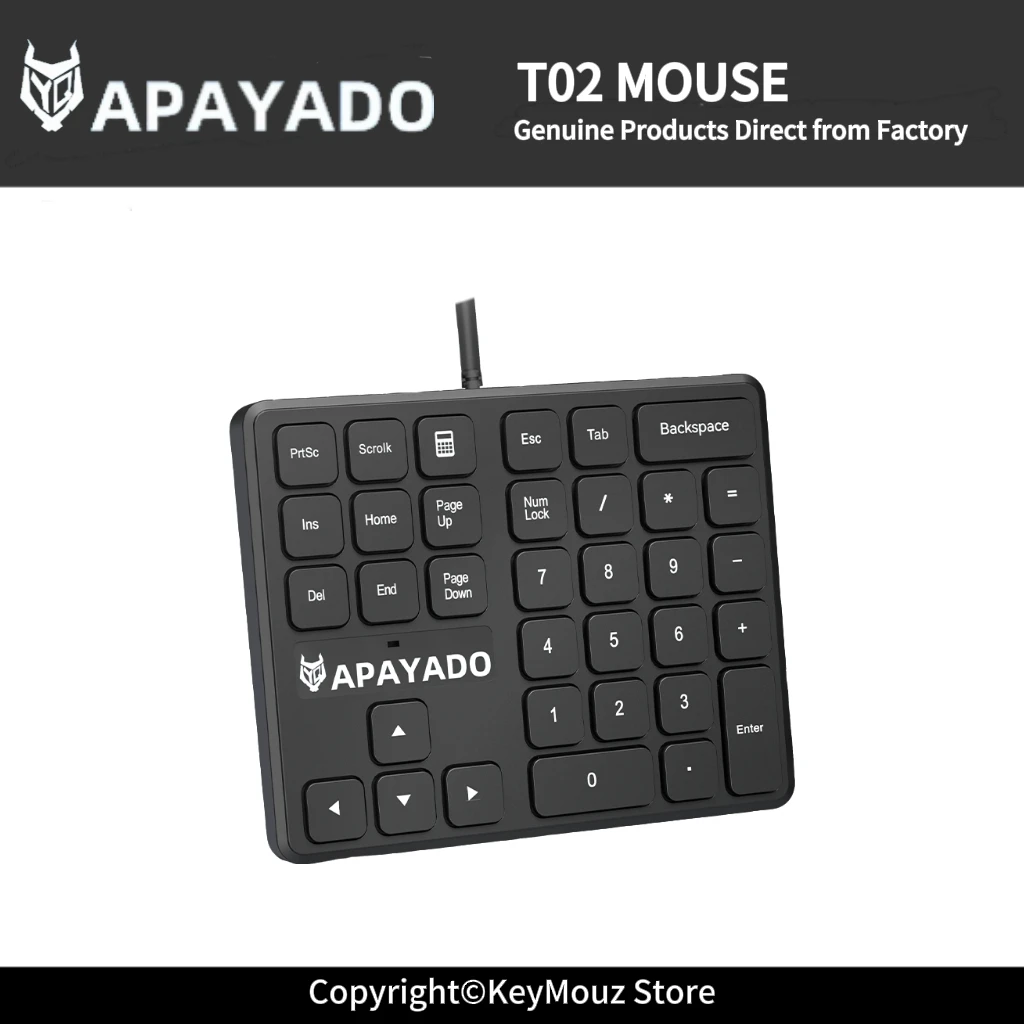 USB Wired Number Pad APAYADO T35 34 Keys Silent Ergonomic Numpad with Calculator Key for Financial Office Work Laptop PC