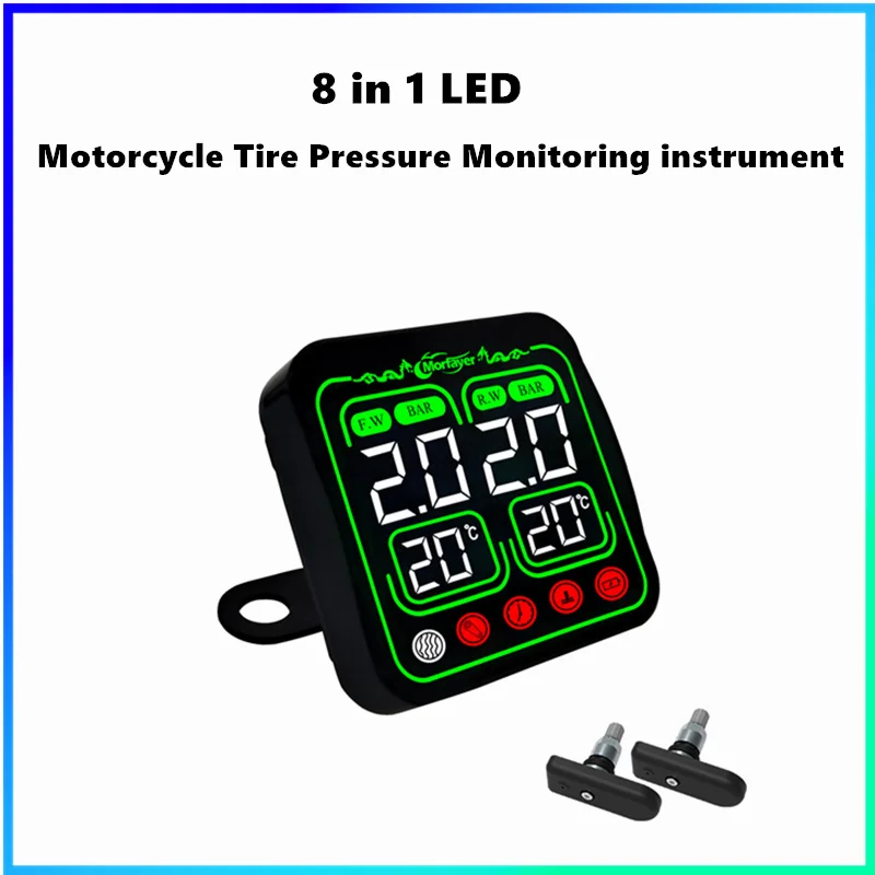 

Мотоциклетная система контроля давления в шинах TPMS, сигнализация температуры, системы сигнализации для мотоциклетных шин, датчик 8 в 1 в режиме реального времени