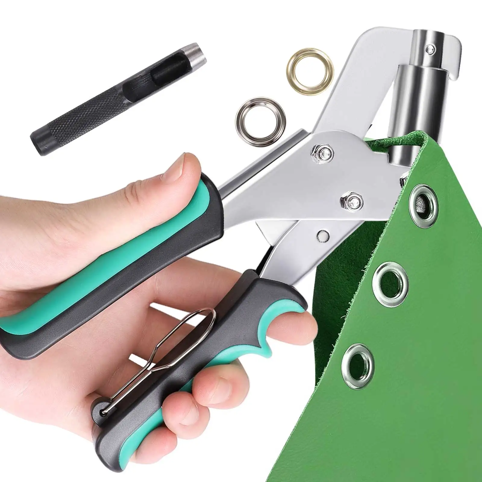 

Набор инструментов для люверсов, ручные дыроколы, плоскогубцы, портативный ручной пресс для люверсов, ручной перфоратор со серебряными втулками