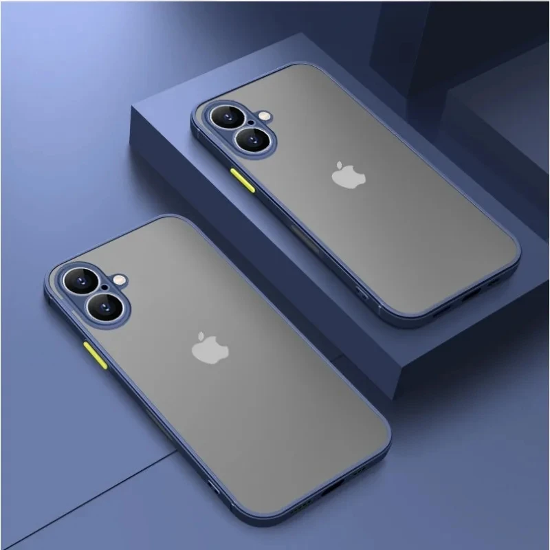 Coque blindée mate pour iPhone 17 Air 16 15 14 11 Pro Max, antichoc, en plastique dur, étui de protection pour appareil photo 16e 12 13 Mini Plus