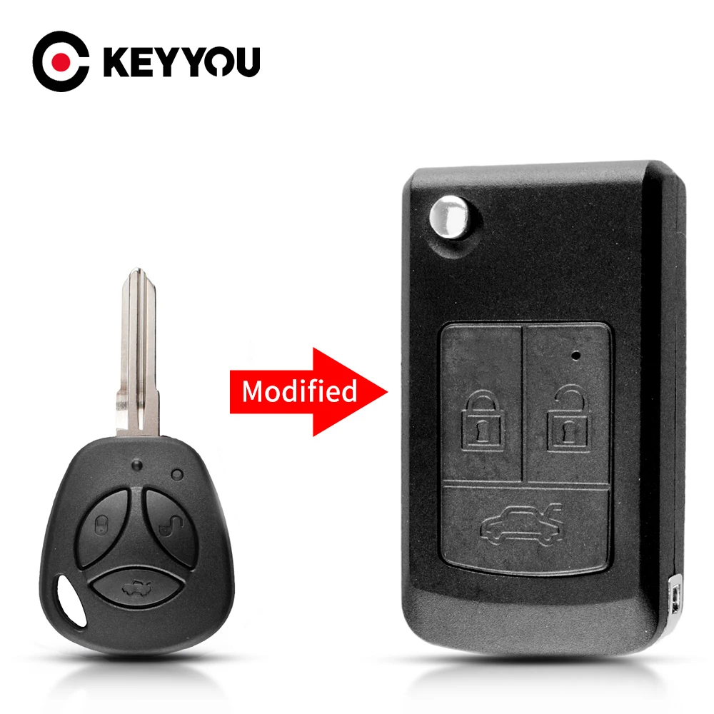 

KEYYOU 10pcs For LADA Priora Niva Vaz Granta Samara 2108 Xray Modified Flip Key Replacement Blank Remote Key Car Shell Case