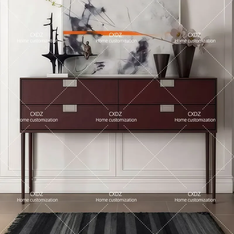 Black Paint Porch Cabinet Decorative Console Table Light Luxury Sofa Back Cabinet Living Room Partition Storage Locker Free