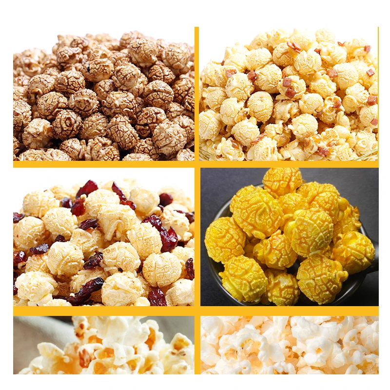 High capacity Commercial Spherical Popcorn Machine Gas/Electromagnetic Heating Fully-automatic Caramel Popcorn Making Machine