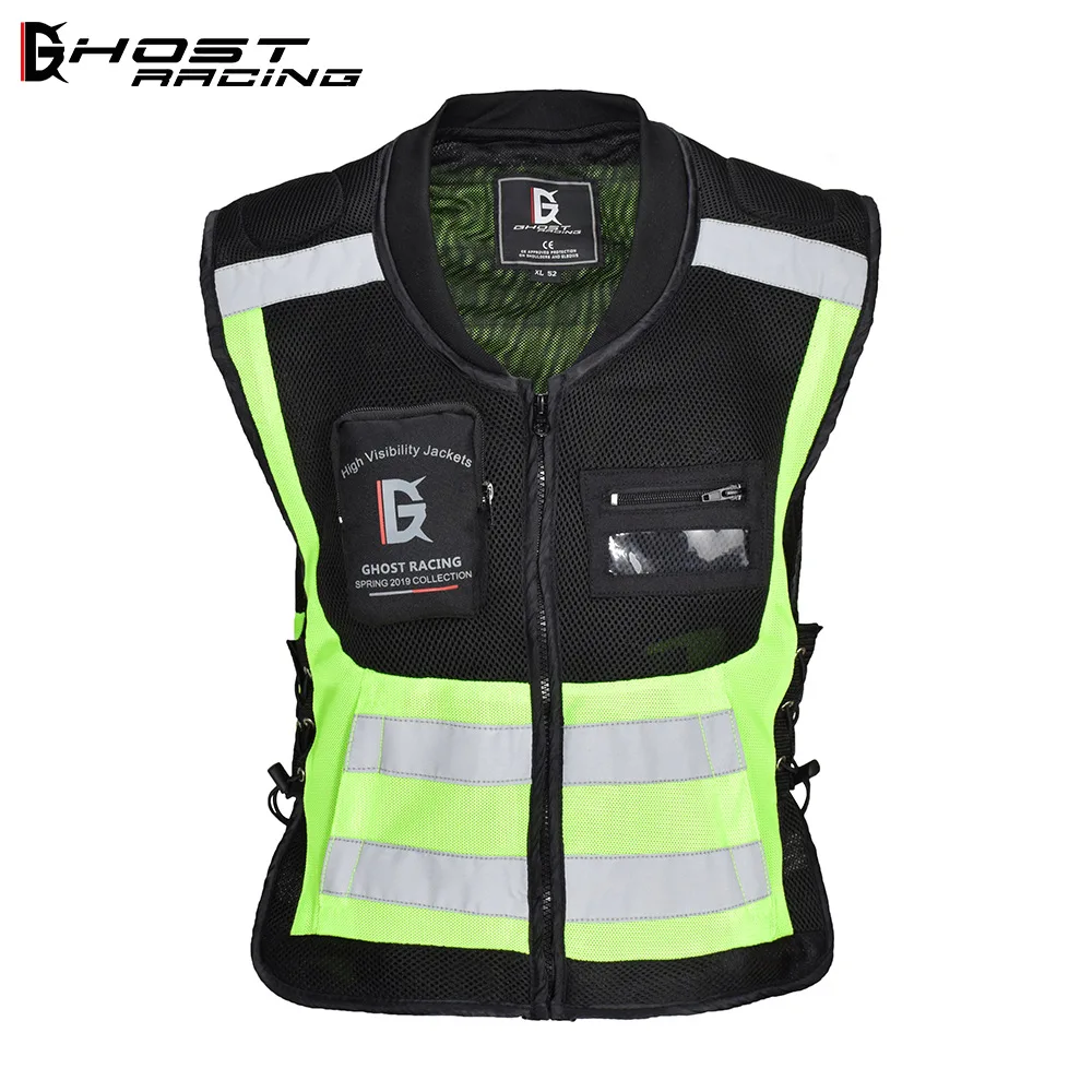 Night Reflective Vest Motorcycle Safety Protection Safety Running Cycling Vest Mesh Motorcycle Jacket Comfortable Sleeveless Jac