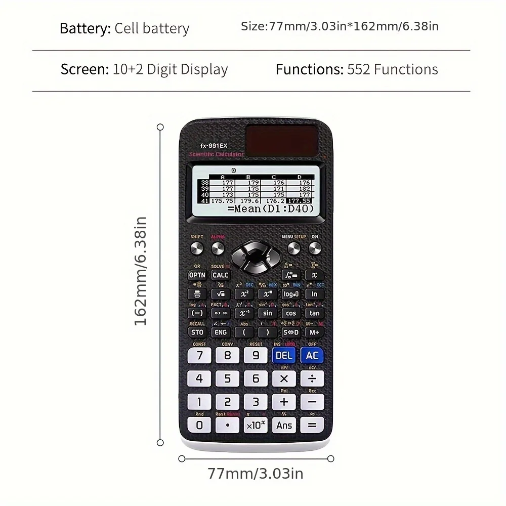 Multifunctional Science Function Calculator 552 Functions Student Exam Oriented Economical Packaging High-End Design
