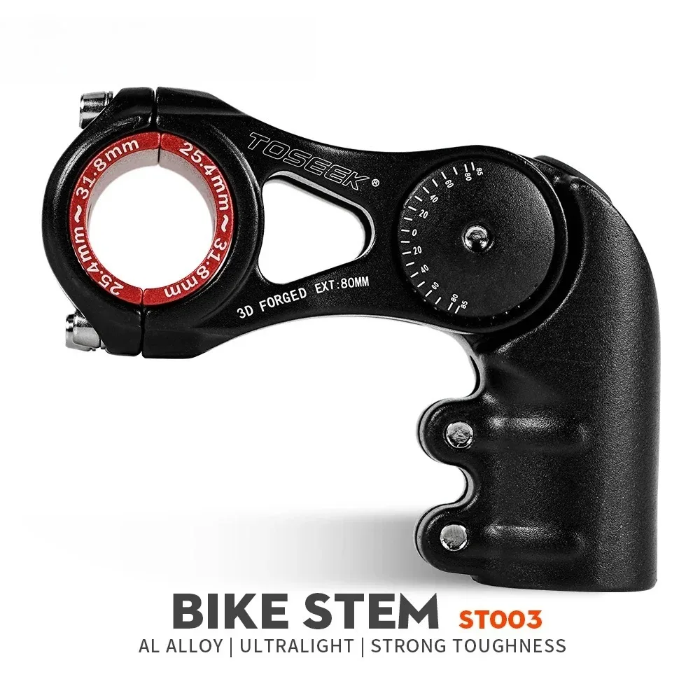

TOSEEK Aluminum Alloy Adjustable Angle Forged MTB Stem Bicycle Parts ST003 Black