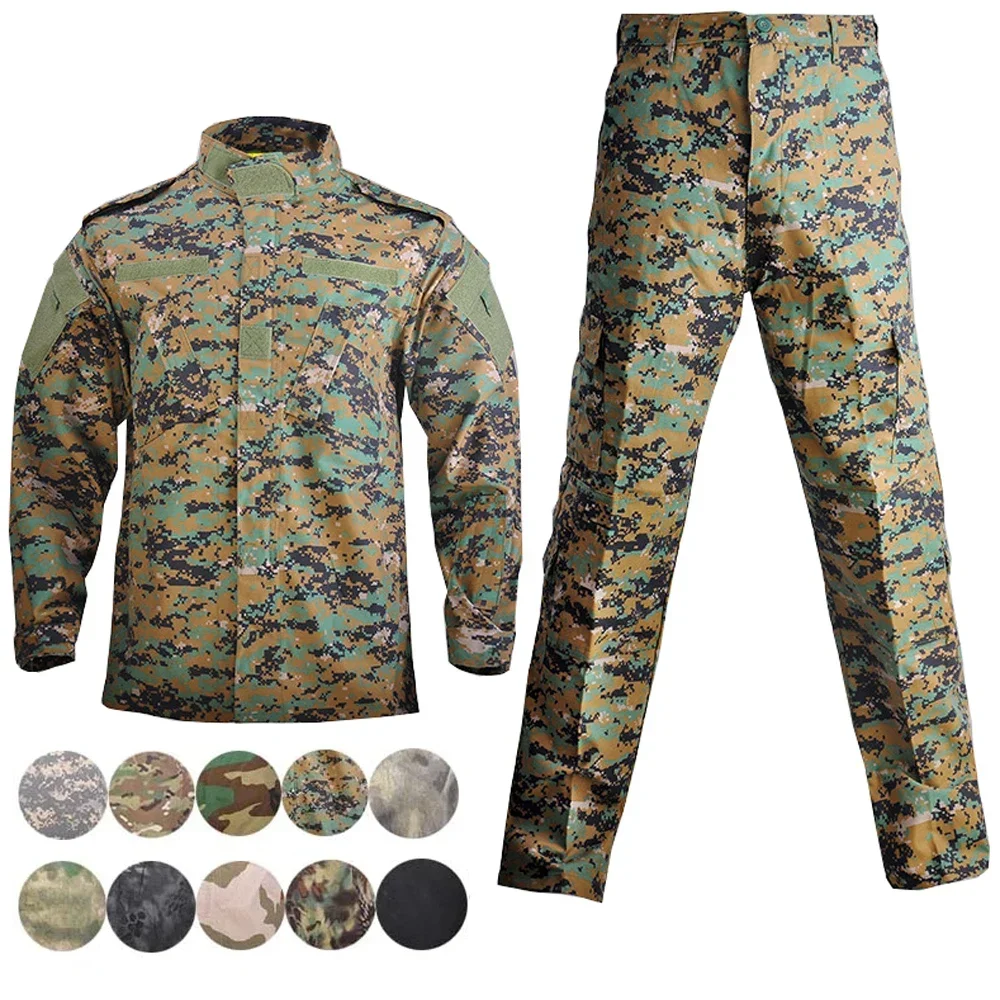 Tactical Uniform Combat Camouflage Airsoft Paintball Suit for Outdoor Hunting Cs Wargame COAT + PANTS