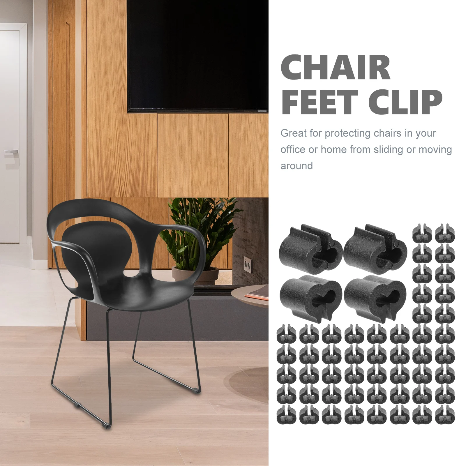 

100Pcs Plastic Furniture Leg Covers Non-Slip Chair Feet Clip Floor Protectors Anti Slip Pads Chair Legs Caps for Home Office
