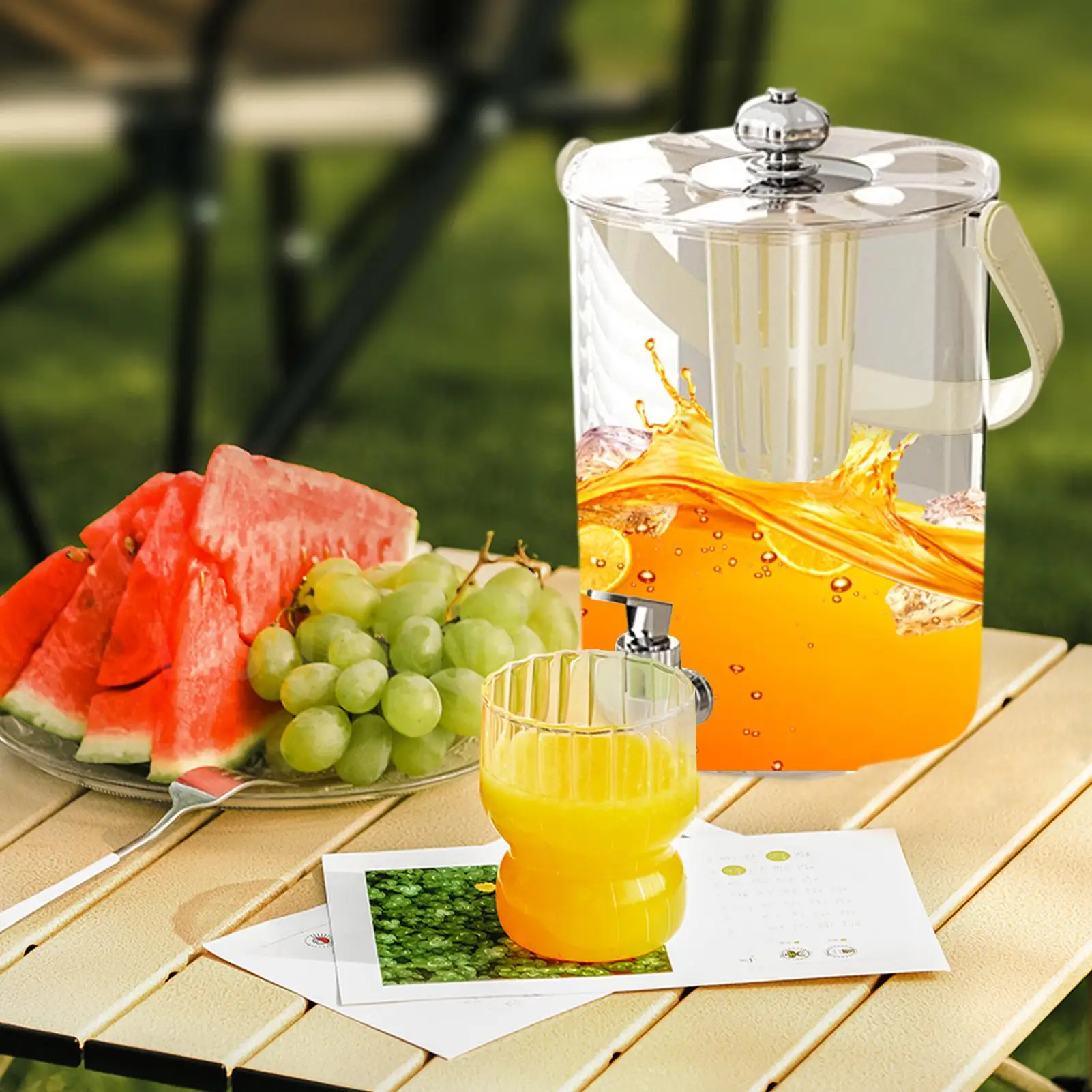 

Drink Dispensers For Parties Juice Party Water Dispenser With Spout And Filter 5L Spill-Proof Lemonade Beverage Container Jug