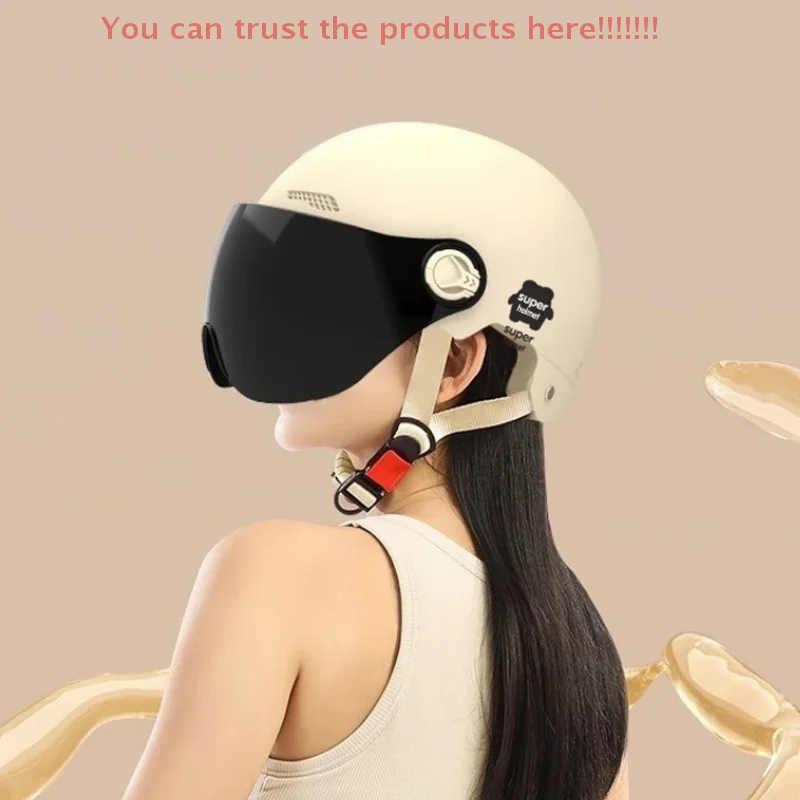 

Summer Helmet for Women's Electric Vehicles, Open-Faced Scooter and Motorbike Cap