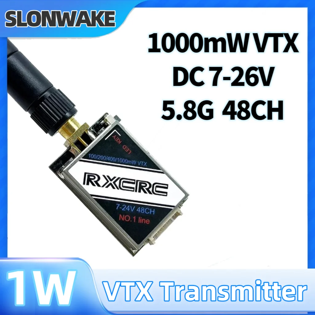 SLONWAKE 5.8G 48CH 1000mW وحدة إرسال VTX قابلة للتعديل للطاقة TBSprotocol للمركبة الجوية بدون طيار RC FPV.