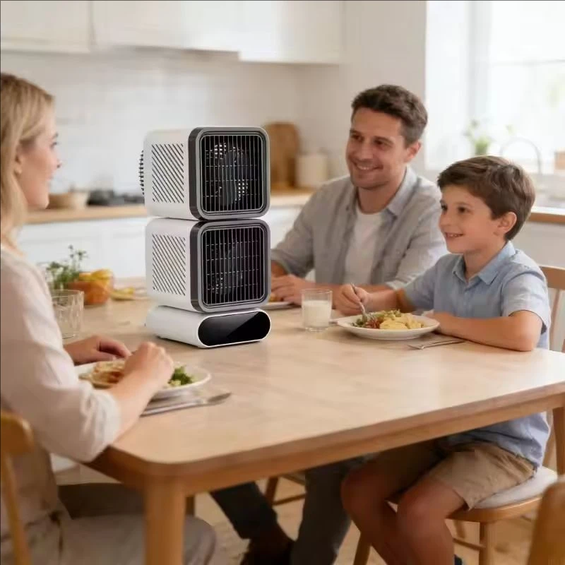 New desktop USB desktop small fan cooling ultra-long battery life double-layer shaking head electric fan office household bladel