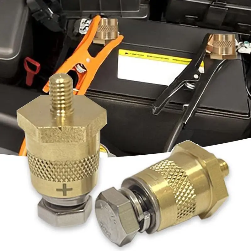 Battery Stud To Post Adapter Versatile Threaded Terminal Stud End M8 Thread Brass Side Post Wear-Resistant Standard Side Post